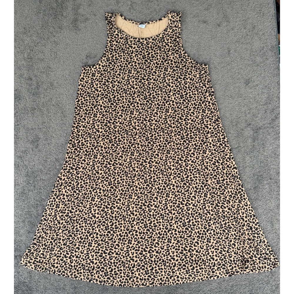 Old Navyโ Womens Leopard Print Sleeveless Swing Mini Dress Tan Black Size M